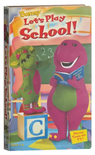 Barney Let's Play School! VHS cover