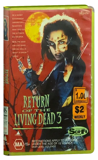 Return of the Living Dead III VHS, Trimark Home Video