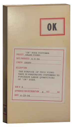 Ok Soda Customer Sales Video VHS cover