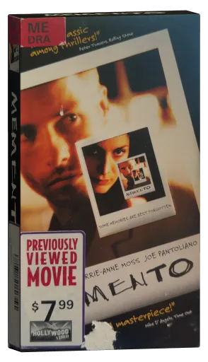 Memento VHS, Columbia TriStar Home Entertainment
