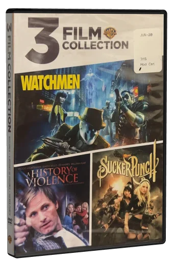 3 Film Collection: Watchmen, A History of Violence, Sucker Punch DVD cover