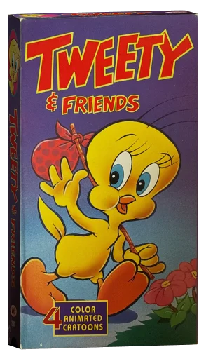 Vtg Tweety & Friends 4 Color Animated Cartoons Looney Tunes VHS cover
