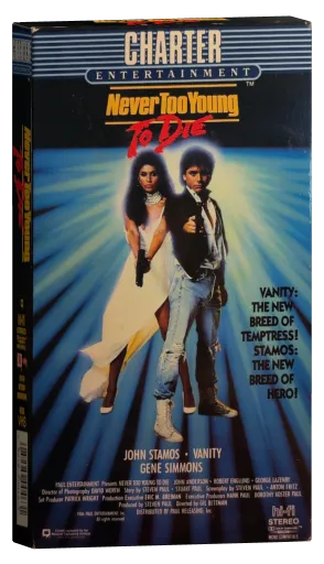 Never Too Young to Die VHS, Charter Entertainment