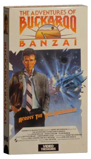 The Adventures of Buckaroo Banzai Across the 8th Dimension VHS, Video Treasures