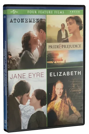 Atonement/Pride & Prejudice/Jane Eyre/Elizabeth DVD cover