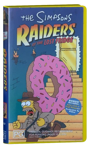 The Simpsons Raiders of the Lost Fridge VHS cover