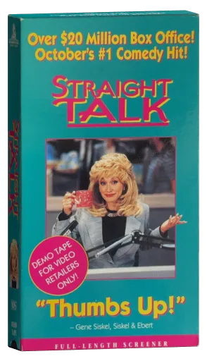 Straight Talk VHS, Hollywood Pictures Home Video