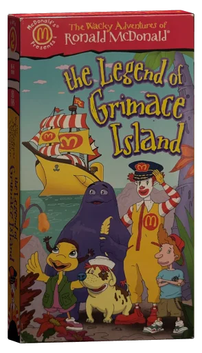 The Wacky Adventures of Ronald McDonald: The Legend of Grimace Island VHS cover
