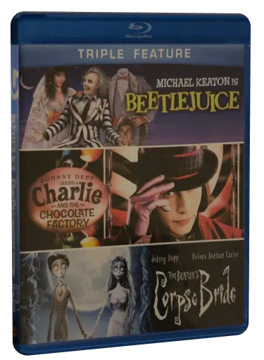Beetlejuice / Charlie and the Chocolate Factory / Corpse Bride: Triple Feature Blu-ray cover