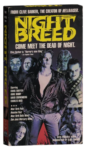 Night Breed VHS, Video Treasures