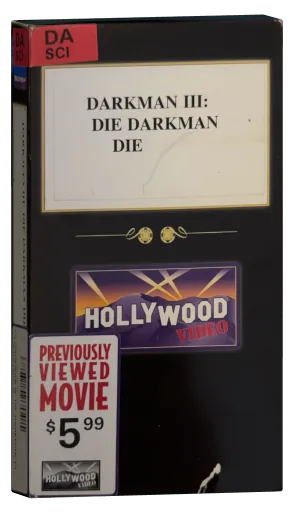 Darkman III: Die Darkman Die VHS, Hollywood Entertainment